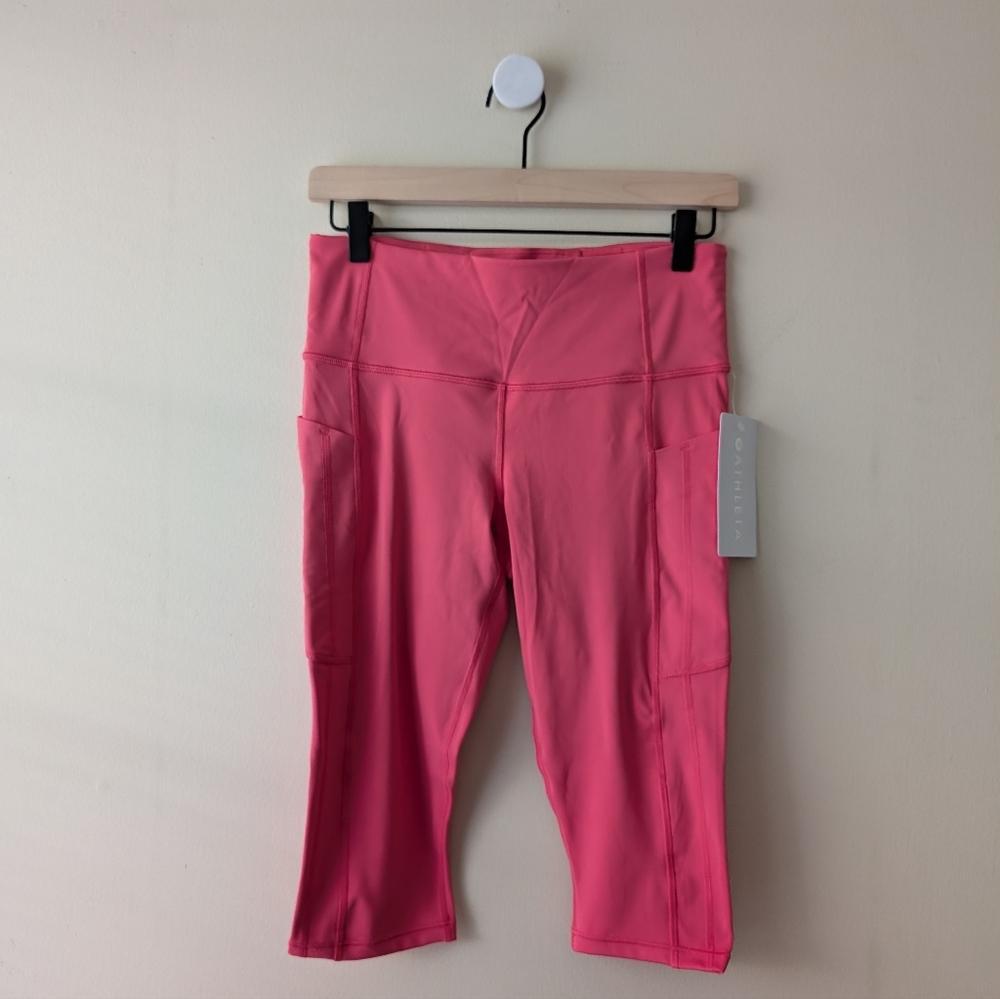 Athleta Ultimate Stash Crop MP Coral Pink Cropped Leggings NWT